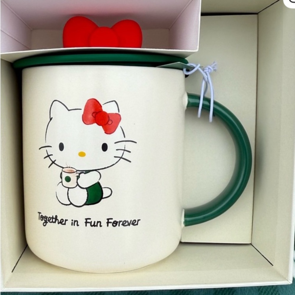 Starbucks Hello Kitty Mug with Red and Green Accents